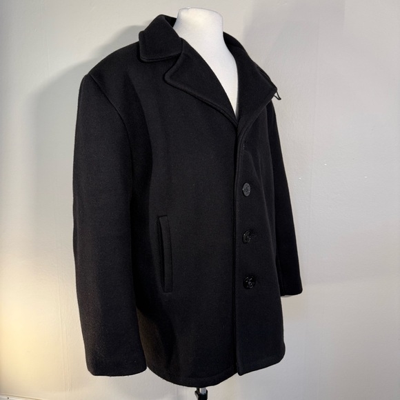 Schott NYC Black Wool Peacoat – Made in Canada - Picture 2 of 16